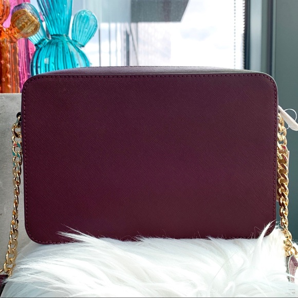Michael Kors Large Jet Set Merlot Large Crossbody - Picture 2 of 5